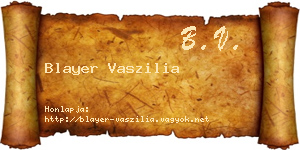 Blayer Vaszilia névjegykártya